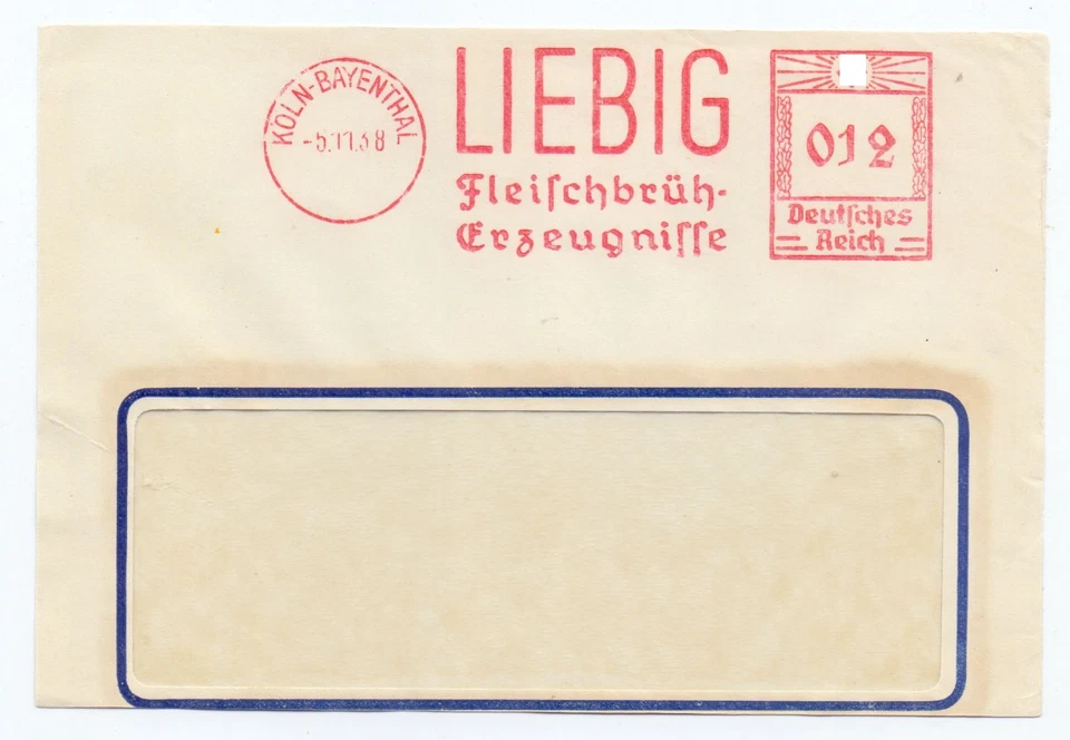 130329 - Freistempel: LIEBIG Fleischbrüh-Erzeugnisse - Köln-Bayenthal 5.11.1938 - Bild 1 von 1