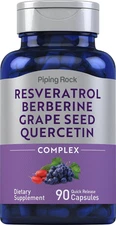 Resveratrol Berberine Grape Seed & Quercetin Complex | 90 Capsules | Non-Gmo,...