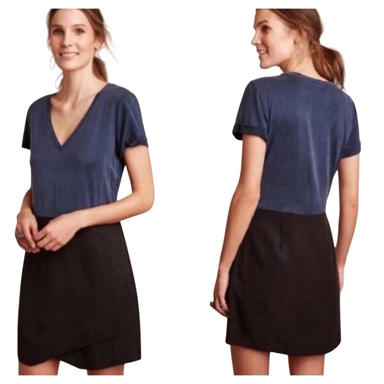 Anthropologie Dolan Left Coast Womens Shift Dress Size XL Colorblock V neck