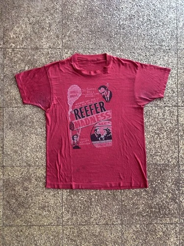 Reefer Madness 420 Weed Red Shirt Size Large 1980s vintage concert t-shirt, vintage, size L, single stitch, B+ condition