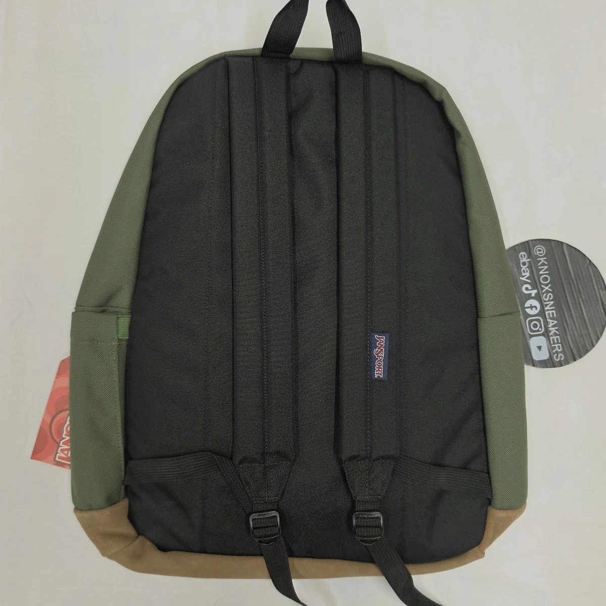 JanSport Right Pack Backpack Premium Cordura Fabric Suede Bottom Cargo Green
