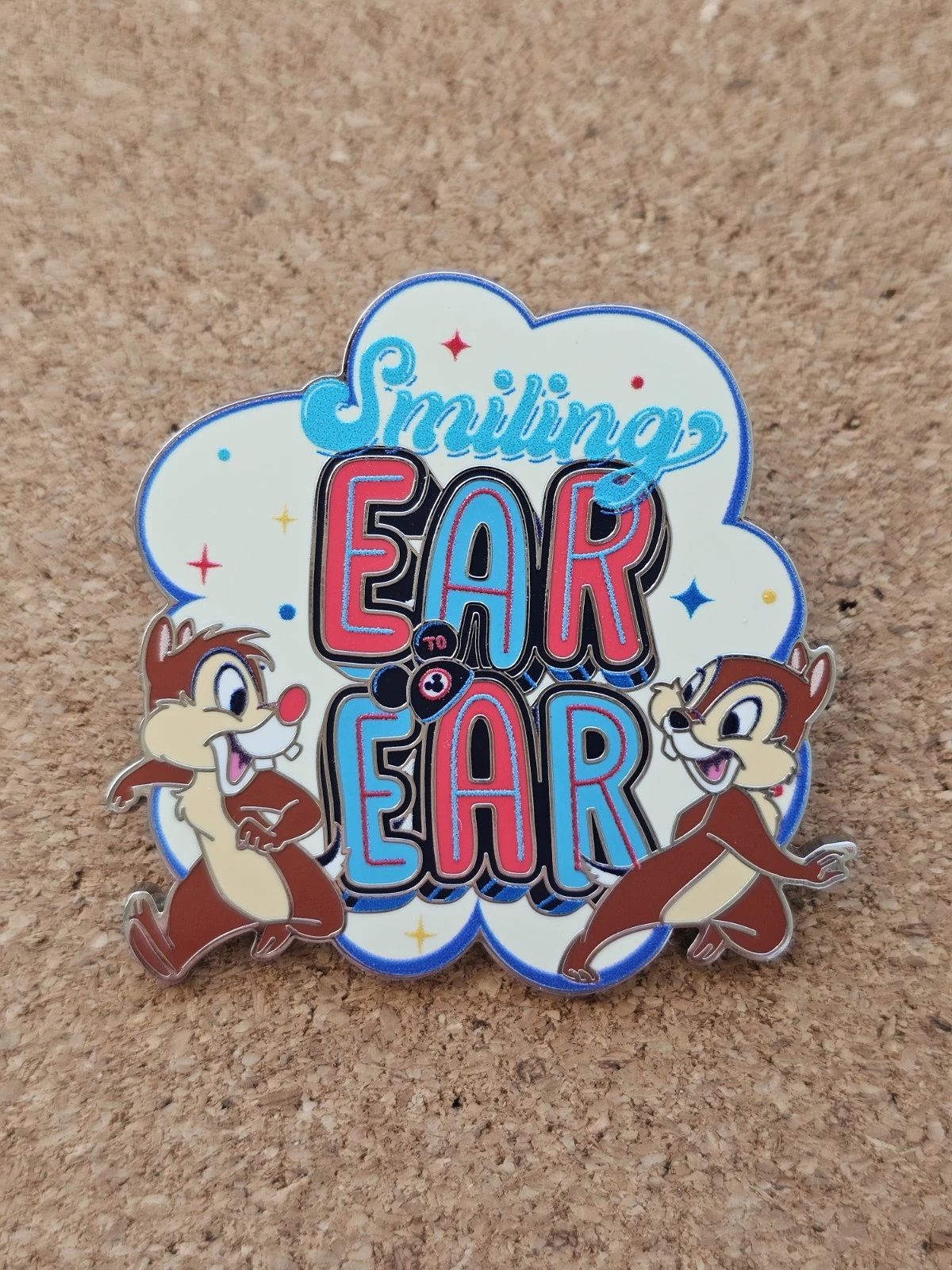 Disney Pin Chip and Dale Smiling Ear to Ear Best Day Ever Booster Pin