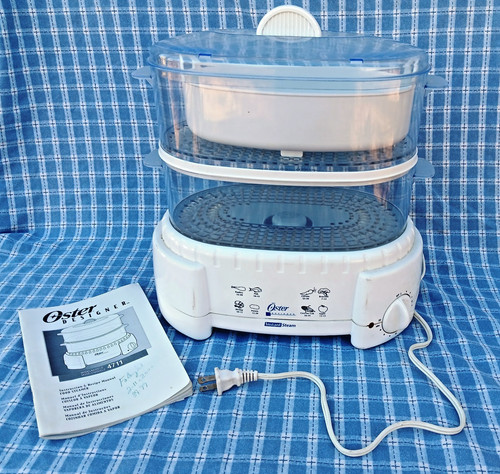 Oster Designer Food Steamer 2 tier Model 4711 Tested & Clean