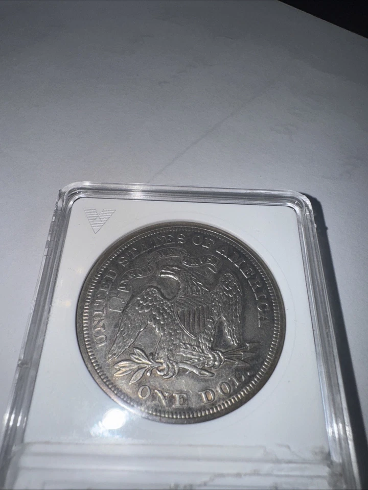 1871 Seated Liberty Silver Dollar         ANACS EF 45 CERTIFIED - Image 4 of 4