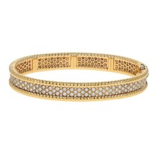 Van Cleef Arpels Perlee 18k Yellow Gold Diamond Bangle Bracelet