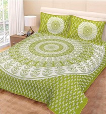 Jaipuri Printed Bedsheet For Double Bed With 2 Pillow Covers IB 169