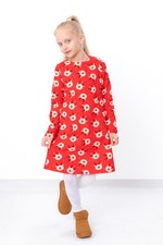 Girls Warm Dress Soft Brushed Knit with Back Snap, Elegant Comfy, Demi-s...