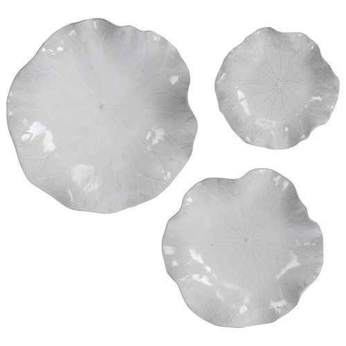Uttermost 04234 Abella Abstract Flower Ceramic Wall Art - Set of - White - Picture 1 of 9