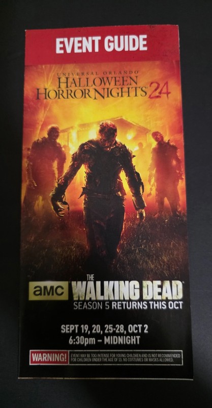 Halloween Horror Nights - The Walking Dead - HHN 2014 Event Map - RED BAND