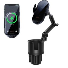 15W Wireless Car Charger Holder Fast Charging Cup Holder Adjustable Phone Mount