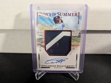 2025 Panini Boys Of Summer Carson Williams Autograph Jumbo Patch /49 Tampa Rays