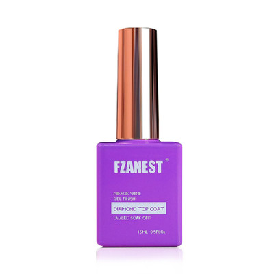 Gel Top Coat Diamond- 15Ml No Wipe Top Coat Gel Nail Polish High Gloss Mirror Sh