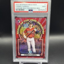 2023 Bowman Mega Box - Corbin Carol Chrome Rookie Of The Year Red 4/5 - PSA 9