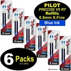 Pilot 77274 Precise V5 RT Refill, 0.5mm Extra Fine, Blue Ink, 6 Packs of 2
