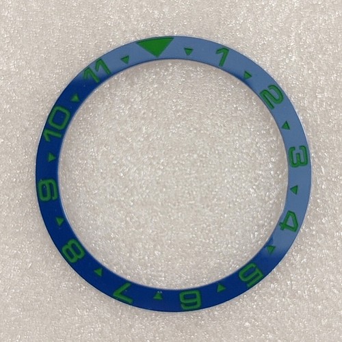 SUB Bezel Opening Numbers Green Flat Ceramic Case Outer Bezel OD 38mm ID 31.5mm - Picture 3 of 18