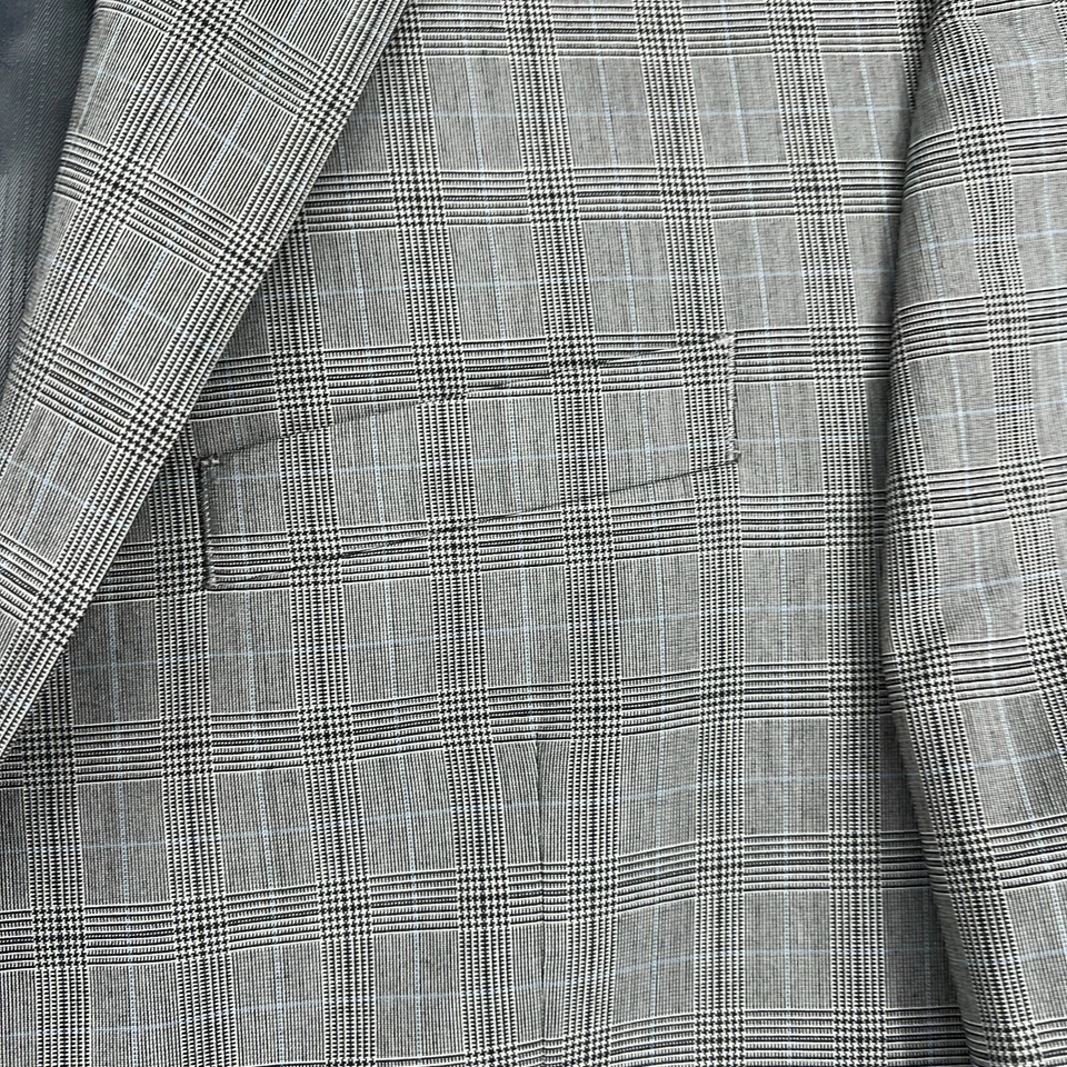 Blazer Perry Ellis Portafolio Hombre 40S Gris Ajuste Moderno Cuadros Príncipe de Gales Foto 4 de 4