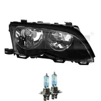 Scheinwerfer Links Schwarz H7/H7 FüR Bmw 3Er Touring E46 Inkl. Osram Lampen
