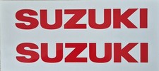 2 x Suzuki Aftermarket Tank Fairing Decal  200mm X 30mm Oracal 651 Gloss Red