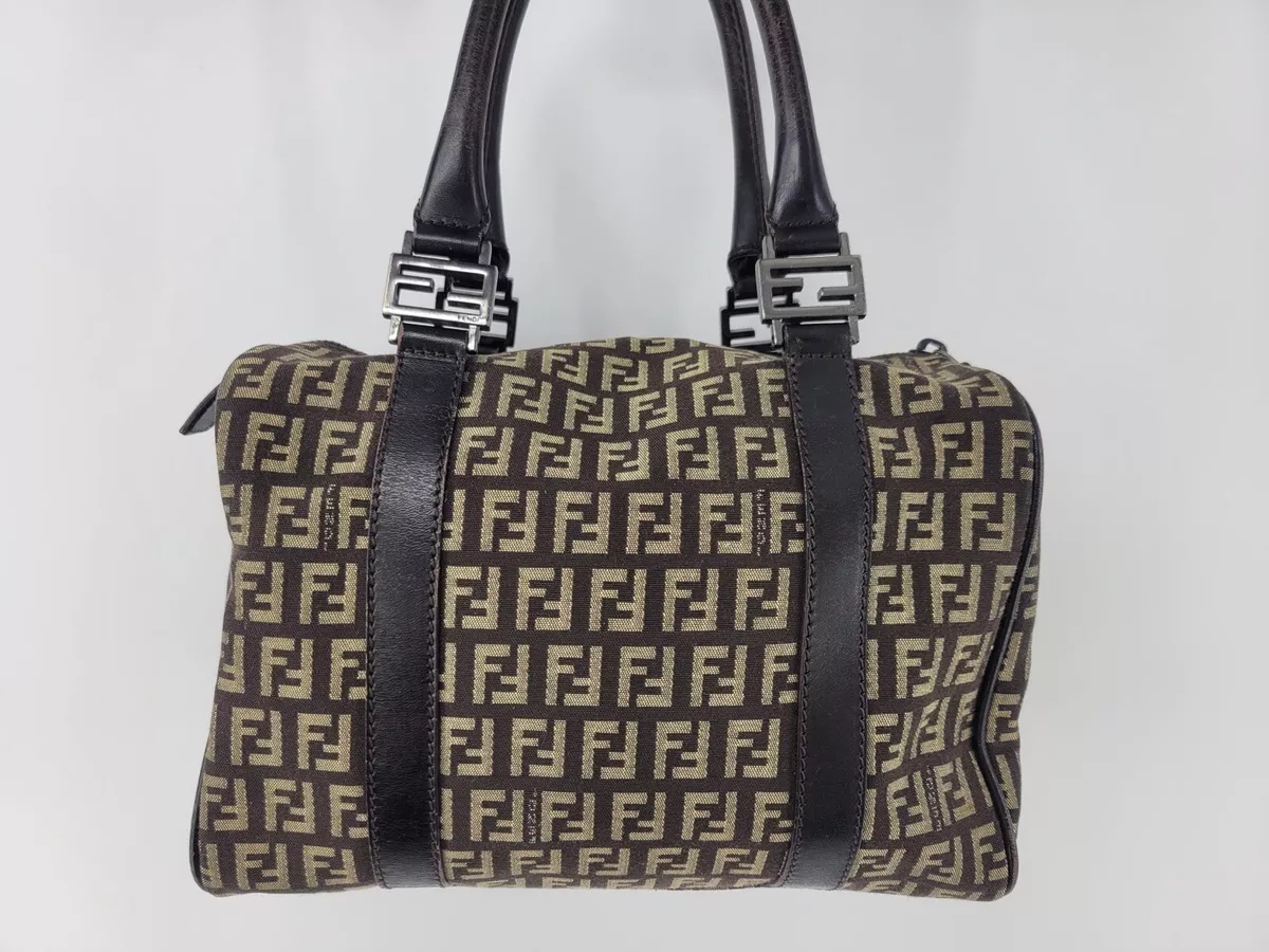 Authentic Fendi Monogram Ff Handbag Fendi Zucchino Vintage 