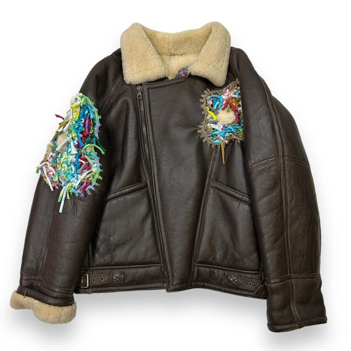 Graffiti shearling best sale jacket