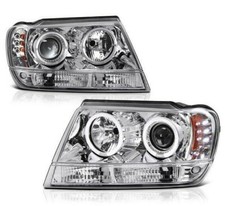 For 99-04 Jeep Grand Cherokee Wj Wg Chrome Halo Angel Eye Projector Headlights For 99-04 Jeep Grand Cherokee Wj Wg Chrome Halo Angel Eye Projector Headlights
