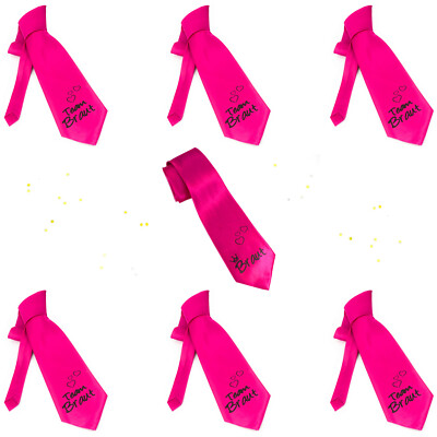 Braut + Team Braut Krawatten Set für Junggesellinnenabschied JGA Hochzeit Pink