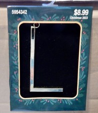 Gold Metal Monogram Initial 4  Ornaments You Choose Type With Red Ribbon 272K