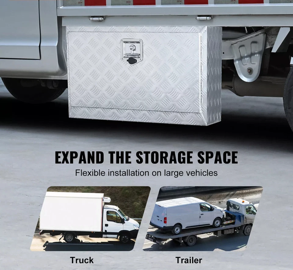 30英寸x14英寸x16英寸铝制工具箱卡车皮卡车底拖车存储 — 第 4/4 张图片