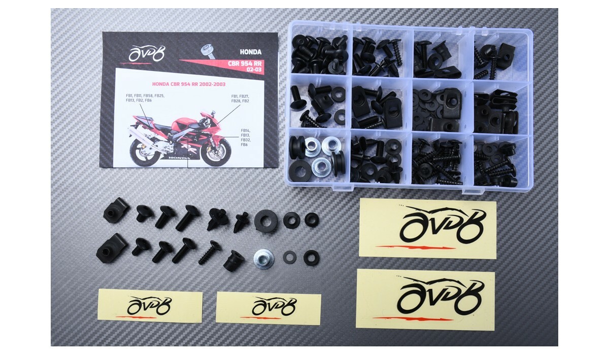 Kit De Visserie Universel 300 Pièces Pour Honda CBR 954 RR / 900RR SC50 2002-2003 - Neuf