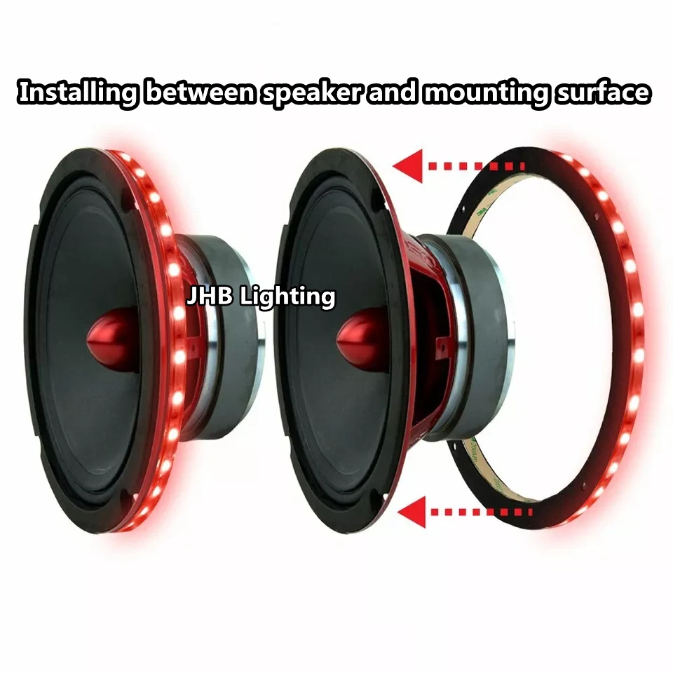 JHB 6x9"6.5"8"10"12"15" APP Remote CHASING FLOW LED Audio Speaker Rings Lights - Image 2 of 4