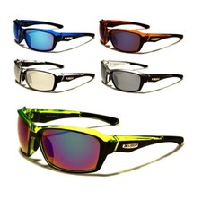 X Loop Sunglasses Mirror Lenses Plastic Frames Sport Baseball Golf Running Men.