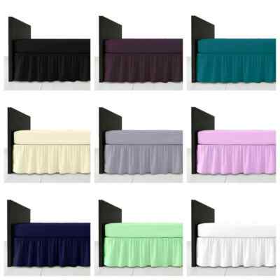 Einfache Spannbetttuch Volant Poly Baumwolle Bett Rock Single Double Super King