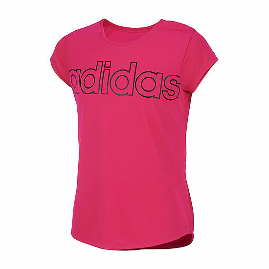 Adidas - Big Girls Round Neck Short Sleeve Graphic T-Shirt