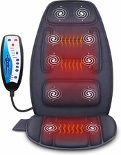 Massage Seat Cushion with Heat - Extra Memory Foam Support Pad in Neck and Lumba