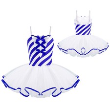 Kids Girls Ice Skating Tutu Dress Sequin Princess Christmas Dance Party Costume