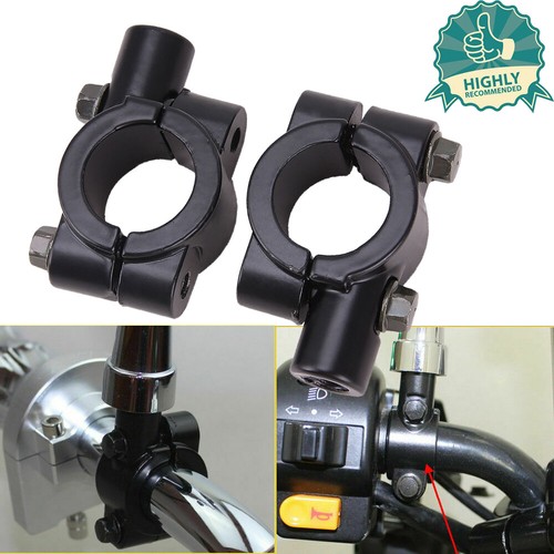 M10 7/8" Motorcycle Handlebar Rearview Mirror Mount Holder Adapter Clamp Bracket - Picture 2 of 12