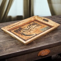 Tablett Mit Wolfmotiv, Klein, Serviertablett Landhausstil, FrüHstüCkstablett