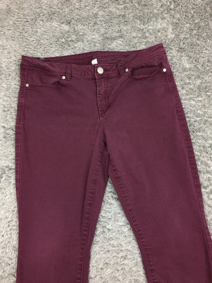 Pantalones chinos ajustados Lauren Conrad para mujer talla 14 algodón púrpura Foto 2 de 4