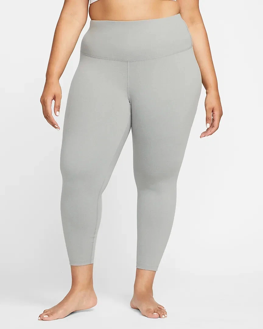 NIKE Women's YOGA High-Waisted 7/8 Leggings NWT Particle Grey PLUS SIZE 1X