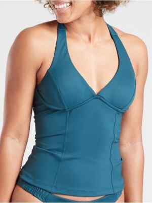 Athleta Sculpted Halter Tankini, Size 34D/DD Oceanic Teal SWIM TOP #531071
