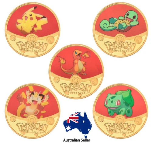 Pokemon Coins Gold Plated Collectibles Gift Set Commemorative Birthday - Picture 2 of 14