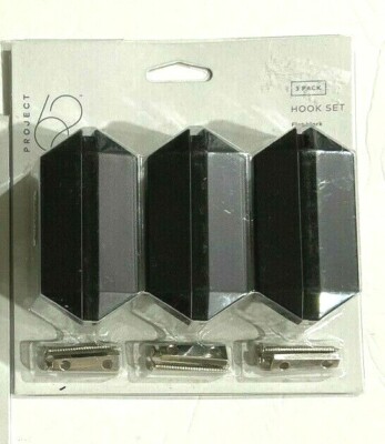 Project 62 hexagonal Galaxy Shield --Hook Set --black Finish lot of 3 BX64