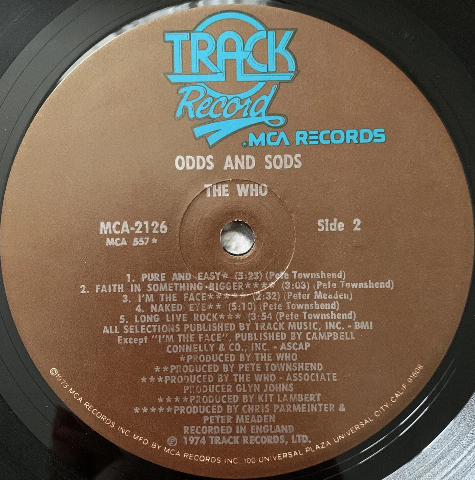 THE WHO ODDS AND SODS VINYL LP TRACK USA PRESS 1974 WITH POSTER EX CONDITION - Image 4 of 4