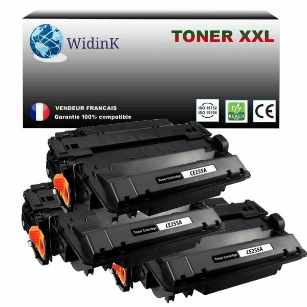 Pack 3 toners compatibles HP CE255X noir haute capacité 12500 pages LaserJet P3015