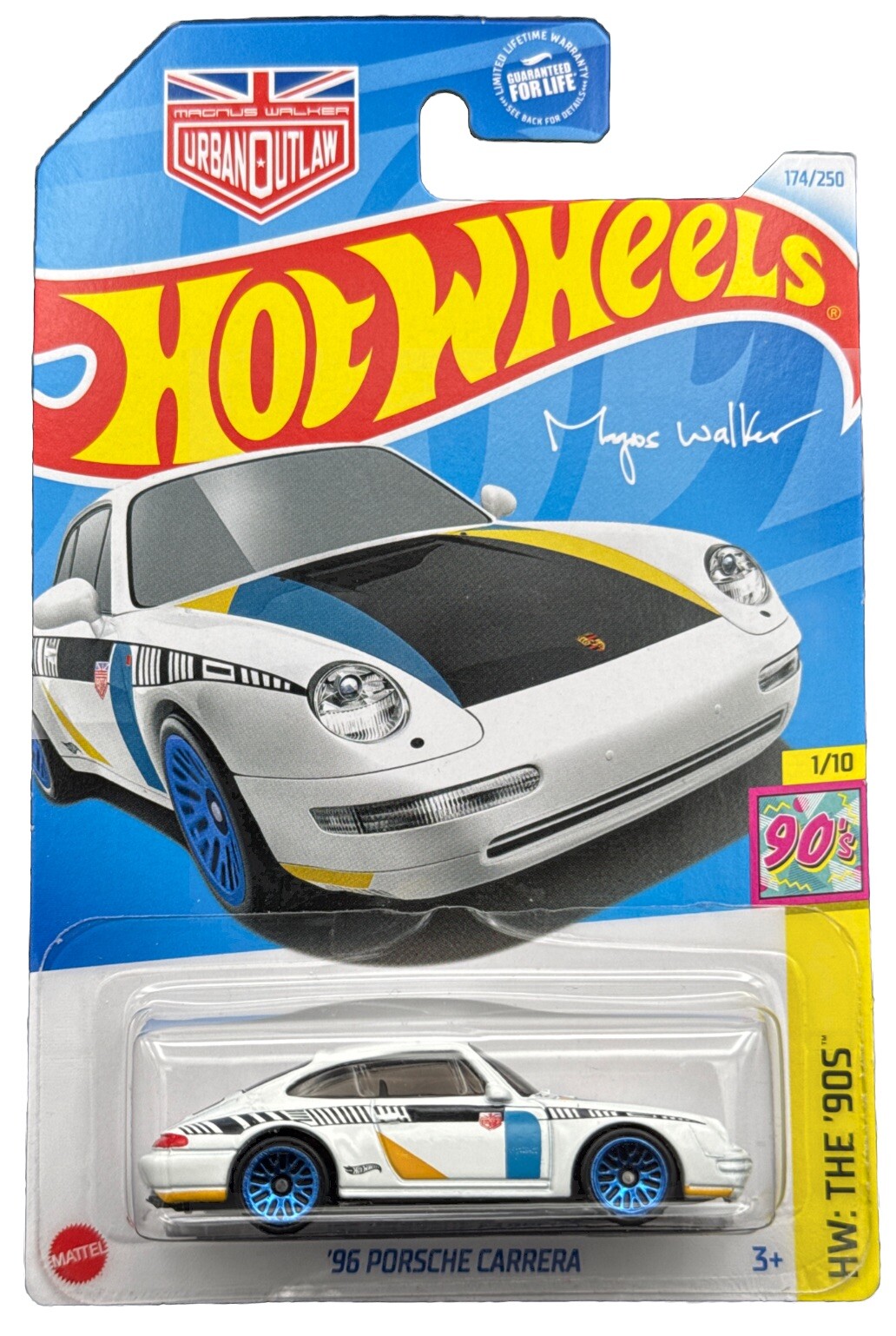 Hot Wheels 2024 HW: The '90s 1/10 White '96 Porsche Carrera Magnus Walker Ed.