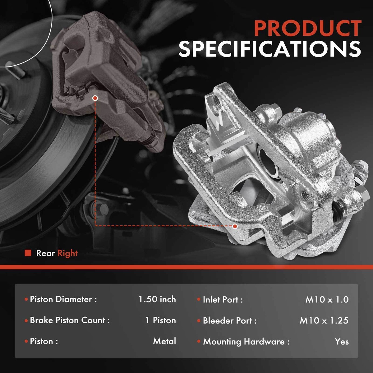 Rear Right Passenger Brake Caliper w/ Bracket for Honda CR-V 2007