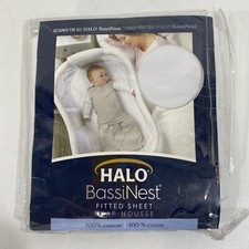 Halo Bassinest 100 Cotton Fitted Sheet for Swivel /Glide Sleeper OPEN NEW