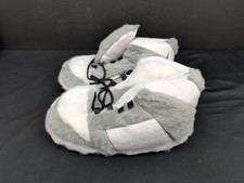Warm Cozy Trendy Plush Slippers Unisex Kids Fur Sneakers Size 36-46 White Gray
