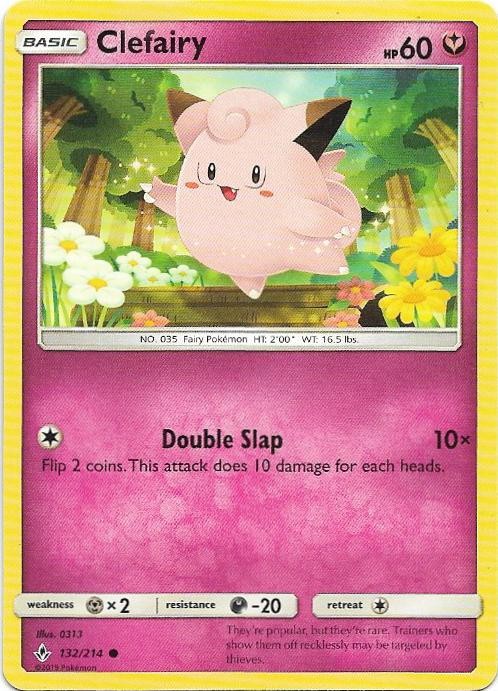 Clefairy 132/214 Common Unbroken Bonds Pokemon Near Mint