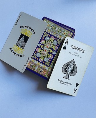 Vintage Kartenspiel CONGRESS - Double Velours Box - U.S. Playing Card Co